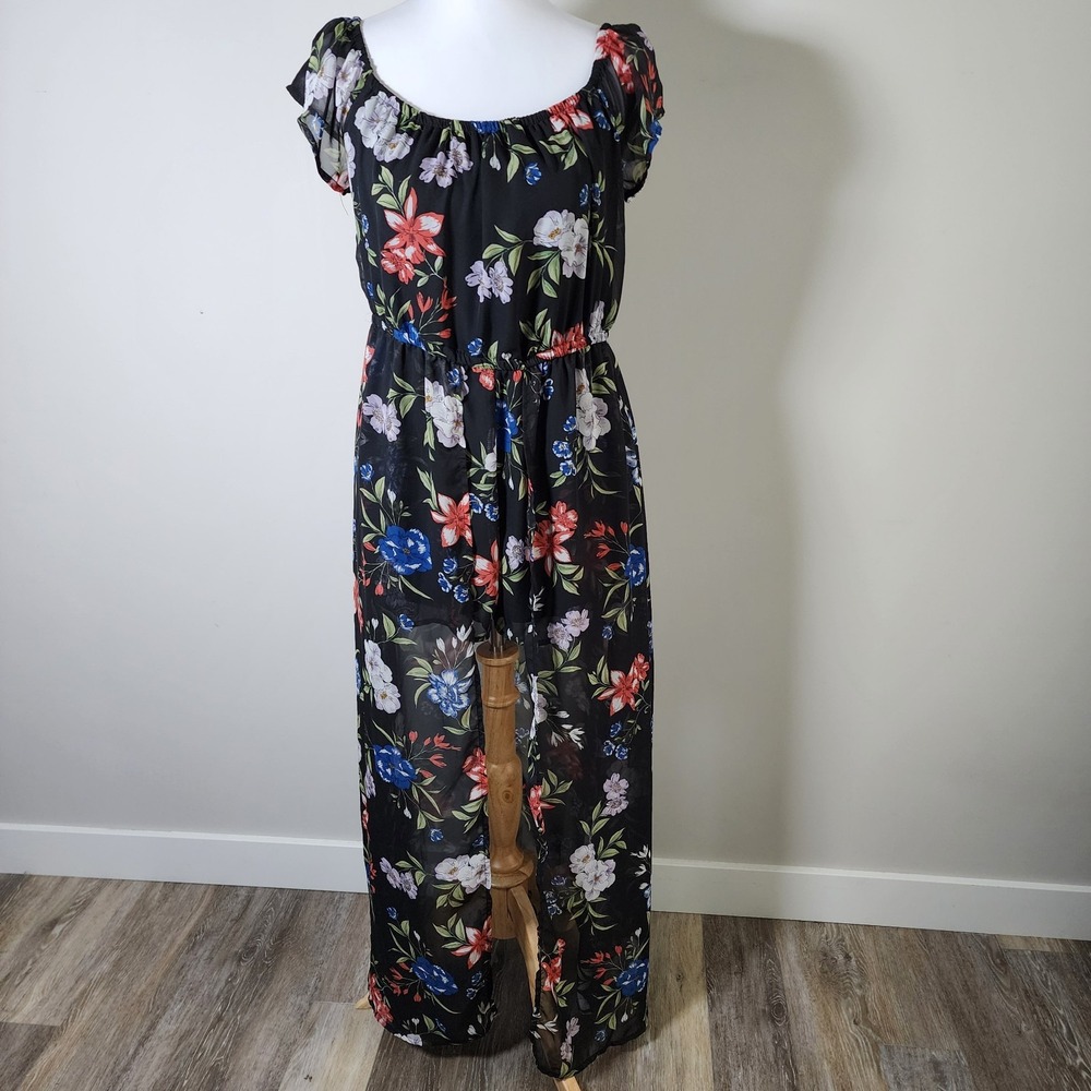 Toxik Floral Jumpsuit Romper Dress Womens Medium Fly Away Skirt Romantic Cottage